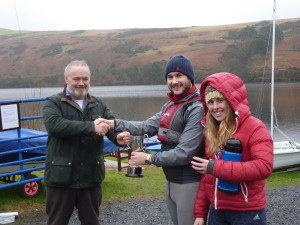 Yogi presenting Phil & Ciara with the S Quayle Cup for winning the event