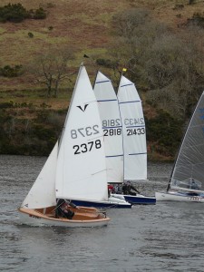 Jim Whitelegg in his 'stripped out' Gull leading the fleet.